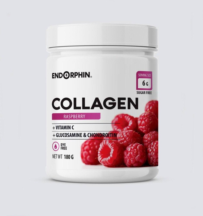 Коллаген ENDORPHIN Collagen Glucosamine and Chondroitin — 180 г Малина
