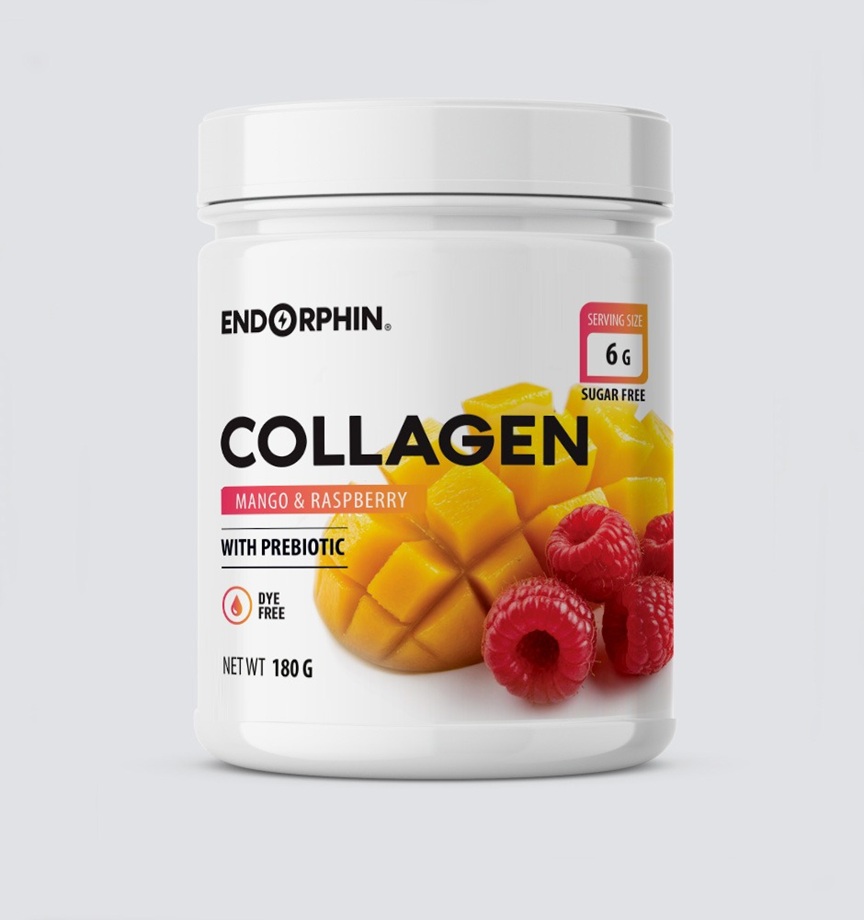 Коллаген ENDORPHIN Collagen with Prebiotics — 180 г Манго-Малина