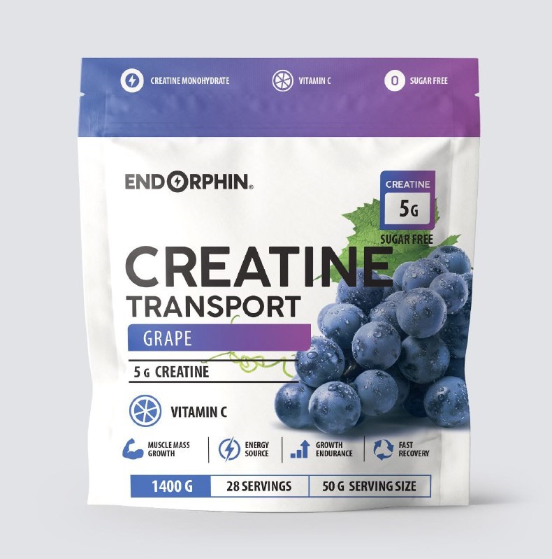 Креатин ENDORPHIN Creatine Transport дойпак — 1400 г виноград