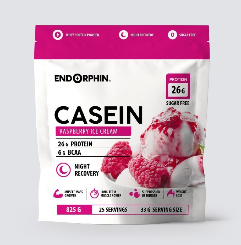 Протеин ENDORPHIN Micellar Casein дойпак — 825 г Малиновый пломбир