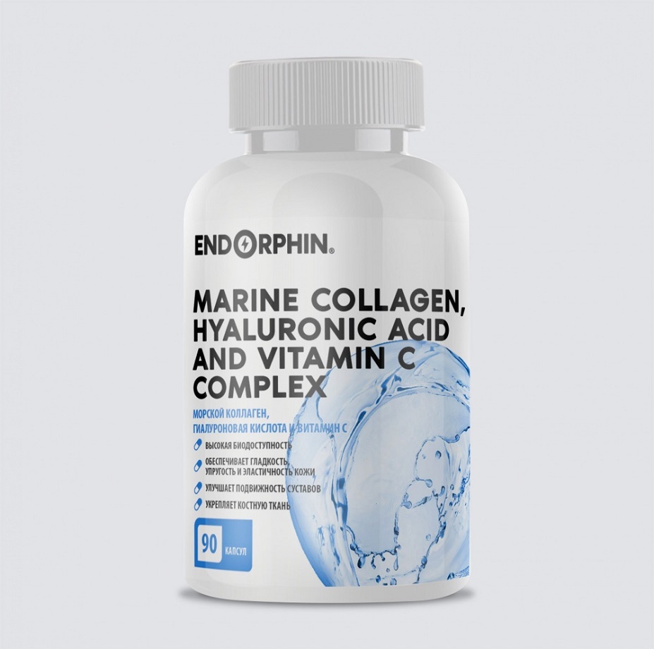 Коллаген ENDORPHIN Marine collagen, Hyaluronic acid and Vitamin C Complex ЧЗ — 90 капсул